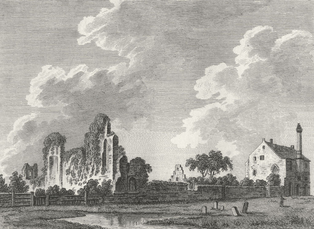 NOTTS. Place of Archbishop York, Southwell 1784 old antique print picture